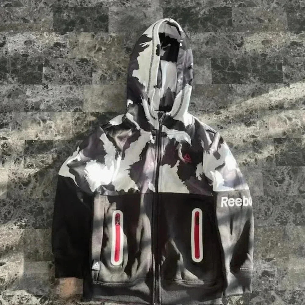 Reebok Boys' Full Zip Hooded Camo Jacket (Size 7)